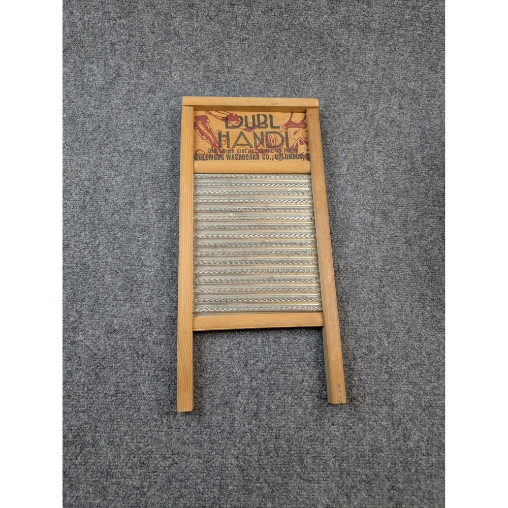 Dubl Handi Columbus Washboard Co Metal Wood Small Laundry Washboard Rustic Decor